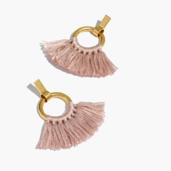 Madewell Jewelry - Madewell Brass and Pink Tassel Earrings